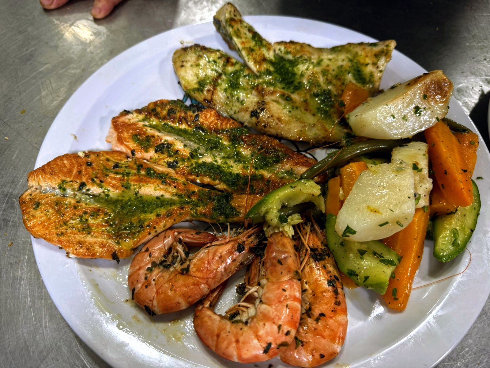Saumon & Crevettes Grillés